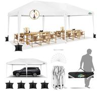 COBIZI Tonnelle de Jardin 3x3m Tente Pavillon de Jardin Pliante pour Exterieur, Acier revêtu de Poudre Robuste, imperméable avec 4 Côtés, Tonnelle Barnum Tente pour Jardins, Camping, Plage