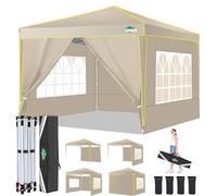 COBIZI Tonnelle de Jardin 3x3m Tonnelle Pliante Imperméable Tente de Reception Pliante Barnum Pliant avec 4 Parois 2.0 pour Jardin, Fête, Camping, Festival, Bière - UV50+