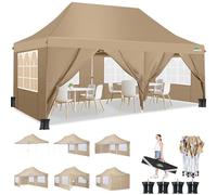 COBIZI Tonnelle de Jardin 3x6m, Tonnelle Pliante 3x6 de Jardin avec 6 Parois, Barnum Pliant Imperméable et Résistant aux UV 50+, Tente de Reception pour Mariage, extérieur, Jardin, fête