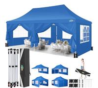 COBIZI Tonnelle de Jardin 3x6m, Tonnelle Pliante 3x6 de Jardin, Barnum Pliant Imperméable et Résistant aux UV, Tente de Reception pour Mariage, extérieur, Jardin, fête, Inclus Sac de Transport