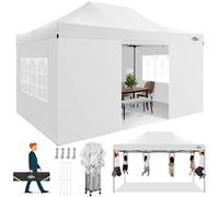 COBIZI Tonnelle de Jardin Tente 3x4.5 étanche Stable,Pavillon de Jardin Protection UV avec 4 Parties latérales Festival Tente de réception Protection Solaire Pavillon pour Mariage, Blanc
