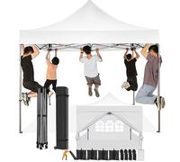 COBIZI Tonnelle de Jardin,Tonnelle Pliante 3x3 avec Parois Latérales et Sacs de Sable,Barnum Pliant Tonnelle Tente,Imperméable Anti UV Tonnelle pour Exterieur Plage Terrasse Camping(3 par 3m Blanc)