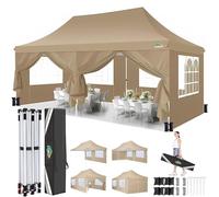 COBIZI Tonnelle Pliable 3x6m, Tonnelle de Jardin avec 6 Panneaux latéraux, Barnum Pliant 3x6 Professionnel pour Jardin, fête, Festival, Mariage, Étanche et Stable, UV50+