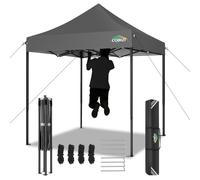 COBIZI Tonnelle Pliante 2 x 2 m - Imperméable et Stable - Résistant à l'hiver - Pop Up - EZ sur Tente de Jardin, Tente de fête, Tente Pliante UPF 50+ - Gris
