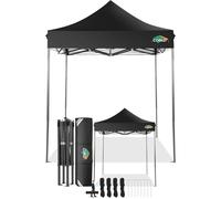 COBIZI Tonnelle Pliante 2x2 Imperméable,Tonnelle de Jardin Exterieur sans Parois Latérales,Barnum Pliant 2x2,Anti UV Tonnelle Tente pour Exterieur Plage Terrasse (2 par 2m Noir)