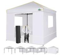 COBIZI Tonnelle Pliante 3x3, Barnum Pliant 3x3 Étanche Stable avec 4 Facettes Fenêtre de filet, Tonnelle Tente UV 50+, pour Festival Jardin Camping , Blanc
