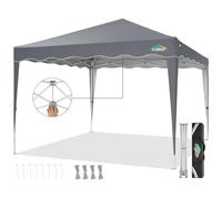 COBIZI Tonnelle Pliante 3x3 Imperméable, Anti-UV Barnum Pliant 3x3 Professionnel, 275CM Robuste Tonnelle de Jardin Exterieur avec Motif de Vagues, pour Camping, Plage, Fête, Festival, Bière(Gris)