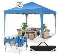COBIZI Tonnelle Pliante 3x3 Imperméable, Barnum Pliant 3x3 avec Bord ondulé, Tonnelle avec Bande Imperméable, UV 50+, 3 Niveaux de Hauteur réglables Barnum, pour Camping Mariage Plage Festival, Bleu