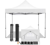 COBIZI Tonnelle Pliante 3x3 Imperméable,Tonnelle de Jardin Exterieur avec Parois Latérales,Barnum Pliant 3x3,Anti UV Tonnelle Tente pour Exterieur Plage Terrasse (3 par 3m Blanc), COBIZI_0320_US_26W