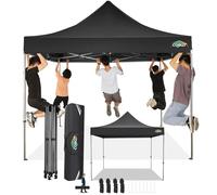 COBIZI Tonnelle Pliante 3x3 Imperméable,Tonnelle de Jardin Exterieur sans Parois Latérales,Barnum Pliant 3x3,Anti UV Tonnelle Tente pour Exterieur Plage Terrasse (3 par 3m Noir)