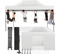 COBIZI Tonnelle Pliante 3x4,5 Imperméable,Tonnelle de Jardin Exterieur avec Parois Latérales,Barnum Pliant 3x4,5,Anti UV Tonnelle Tente pour Exterieur Plage Terrasse (3 par 4,5m Blanc)