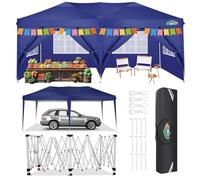 COBIZI Tonnelle Pliante 3x6 de Jardin Exterieur Tente Barnum 3x6 Tente de Reception Imperméable avec 6 parois latérales, Tente de Reception pour Mariage, extérieur, Jardin, fête(3x6m, Bleu foncé)