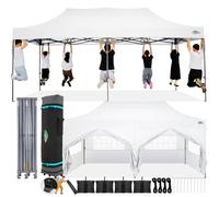 COBIZI Tonnelle Pliante 3x6 Imperméable, Tente de Jardin Exterieur avec Parois Latérales, Barnum Pliant 3x6, Anti UV Tente pour Exterieur Plage Terrasse (3 par 6m Blanc)