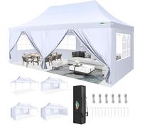 COBIZI Tonnelle Pliante 3x6m Tonnelle de Jardin Imperméable Barnum Pliant avec 6 Parois Latérales UV Protection 50+ Tonnelle de Jardin pour Plage,Mariage,Camping, Blanc