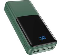 Coblob Batterie Externe, 30W 27000mAh Power Bank, Batterie Portable USB C (Entrée/Sortie) PD3.0 QC4.0 Charge Rapide Chargeur avec Affichage LCD Compatible Smartphones Tablets Watches etc.(Vert Foncé)