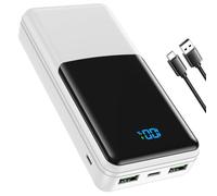 Coblob Batterie Externe, 30W 27000mAh Power Bank, Batterie Portable USB C (Entrée/Sortie) PD3.0 QC4.0 Charge Rapide Chargeur avec Affichage LCD Compatible Smartphones Tablets Watches etc. (Blanc)