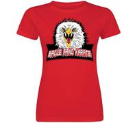 Cobra Kai Eagle Fang Karate Femme T-Shirt Manches Courtes Rouge M 100% Coton Slim Fit