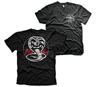 Cobra Kai Officiellement sous Licence Blanc Patches Hommes T-Shirt (Noir), Small