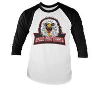 Cobra Kai Officiellement sous Licence Eagle Fang Karate Baseball Manches Longue T-Shirt (Blanc-Noir), XX-Large