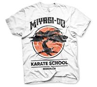 Cobra Kai Officiellement sous Licence Miyagi-Do Karate School Hommes T-Shirt (Blanc), Large