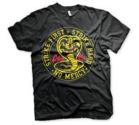 Cobra Kai Officiellement sous Licence Round Patch Hommes T-Shirt (Noir), Small