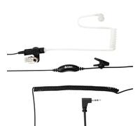 Cobra oreillette de Surveillance Talkie-walkie 2,5 mm 1 Broche Casque écouteur avec Micro, Compatible Cobra MicroTalk (PX650 RX680 RX380 AM1055 AM855 AM655 AM255), Embout Silicone Noir (Lot de 2)