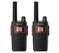 Cobra RX380 Talkies-Walkies (Pack de 2) - Talkies-Walkies Rechargeables PMR446 pour Loisirs et Entreprises, portée de 8 km, résistance à l'eau IPX2, Noir et Orange