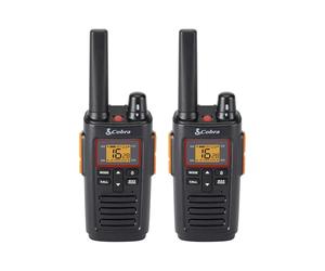 Cobra RX380 Talkies-Walkies (Pack de 2) - Talkies-Walkies Rechargeables PMR446 pour Loisirs et Entreprises, Longue portée, résistance à l'eau IPX2, Noir et Orange