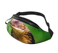 Cobra Sac banane serpent pour homme et femme - Ceinture réglable - Sac de poitrine décontracté pour voyage, sport, course à pied, randonnée, Noir , Taille unique