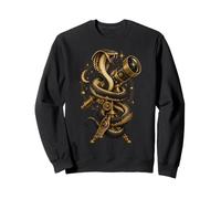 Cobra Serpent Télescope Lune Étoiles Vintage Art Céleste Sweatshirt