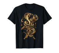 Cobra Serpent Télescope Lune Étoiles Vintage Art Céleste T-Shirt