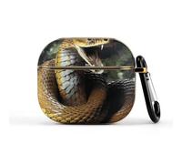 Cobra Snake - Coque pour écouteurs sans fil de 3e génération ultra légers - Coque de protection complète contre les chutes avec porte-clés - Jolie coque rigide de protection à DEL avant visible