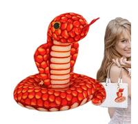Cobra Snake Keychain - Snake Prank Toy, Lovely Backpack Snake Keychain, Purses Cute Snake Keychain | Portable Cobra Keychain, Animal Lovers Plush Snake Toy, Pocket Sized Snake Chain, Snake Toy, rouge