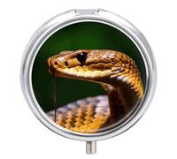 Cobra Snake Pilulier portable à 3 compartiments pour le quotidien, sac à main, médicaments, vitamines, huile de poisson, cadeau de voyage