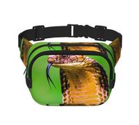 Cobra Snake Sac banane carré double couche - Sac banane unisexe partout avec sangle réglable, course à pied, voyage, noir, taille unique