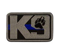Cobra Tactical Solutions K9 Thin Blue Line Chien Police Dog Ecusson Brodé Patch Tactique Moral Militaire Applique Emblème Insignes Fastener à Crochet et Boucle Airsoft Paintball Cosplay