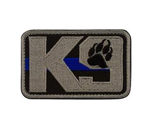 Cobra Tactical Solutions K9 Thin Blue Line Chien Police Dog Ecusson Brodé Patch Tactique Moral Militaire Applique Emblème Insignes Fastener à Crochet et Boucle Airsoft Paintball Cosplay