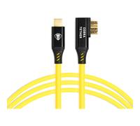 COBRATETHER Cordon Coudé USB-C/USB-3 Micro-B 90° 5m Jaune