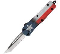 CobraTec Medium FS-3 Cerakote Drapeau du Texas Tanto Dentelé 06CT113
