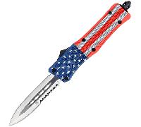CobraTec Petit CTK-1 Cerakote Dague Drapeau Américain Dentelée d'un Côté 06CT111