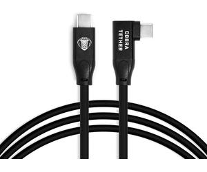 COBRATETHER Cordon Coudé USB-C/USB-C 90° 5m Noir