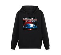 CoByda Knight Rider Retro Movie TV Series Men's Black Hooded Unisex Sweatshirt 3XL
