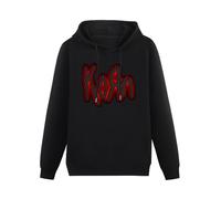 CoByda Korn Red Men's Black Hooded Unisex Sweatshirt L