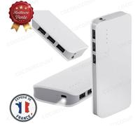 Cobye -Batterie Externe 10000mAh Power Bank 3x USB + MicroUSB 2.1A avec Lampe Torche LED Puissante - Portable