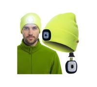 Cobye - Bonnet d’hiver jaune Lampe torche frontale - Marche jogging pêche vélo camping