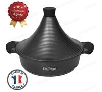 Cobye - Tajine Cheffinger 28 cm Antiadhésive Effet Marbre Noir - Tous Feux Induction, Poignées Soft-Touch