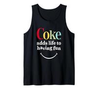 Coca-Cola Adds Life to Having Fun Colourful Smile Text Logo Débardeur