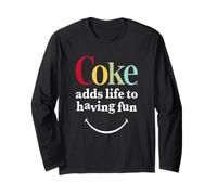 Coca-Cola Adds Life to Having Fun Colourful Smile Text Logo Manche Longue