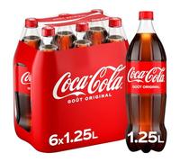 COCA-COLA - Boisson Gazeuse au Goût Original Rafraîchissant, Format Famille 6x1,25L - vendu par unité