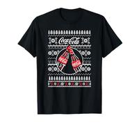Coca-Cola Christmas Bottle Duo in Holiday Ugly Sweater Style T-Shirt